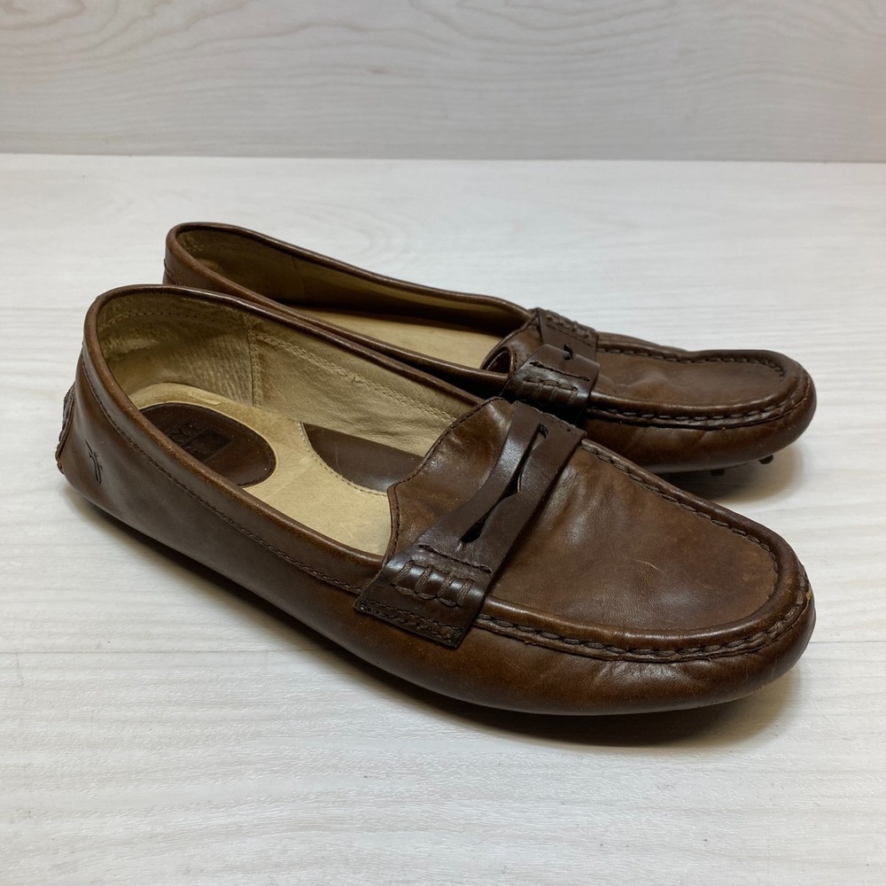 Frye Wink Penny Loafers Womens Size 9M Brown Leather Upper Comfort Shoes Slip On